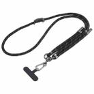 Twill Weave Adjustable Mobile Phone Anti-lost Long Lanyard(Black) - 1