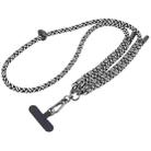 Twill Weave Adjustable Mobile Phone Anti-lost Long Lanyard(Black White) - 1