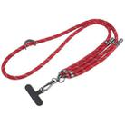 Twill Weave Adjustable Mobile Phone Anti-lost Long Lanyard(Dark Red) - 1