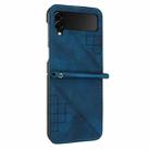 For Samsung Galaxy Z Flip4 YX0080 Grid Butterfly Embossed Pattern Flip Leather Phone Case with Lanyard(Dark Blue) - 2