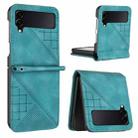 For Samsung Galaxy Z Flip4 YX0080 Grid Butterfly Embossed Pattern Flip Leather Phone Case with Lanyard(Light Blue) - 1