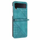 For Samsung Galaxy Z Flip4 YX0080 Grid Butterfly Embossed Pattern Flip Leather Phone Case with Lanyard(Light Blue) - 2