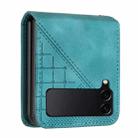 For Samsung Galaxy Z Flip4 YX0080 Grid Butterfly Embossed Pattern Flip Leather Phone Case with Lanyard(Light Blue) - 3