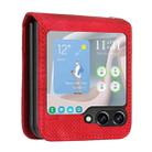 For Samsung Galaxy Z Flip5 YX0080 Grid Butterfly Embossed Pattern Flip Leather Phone Case with Lanyard(Red) - 3