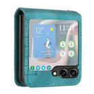 For Samsung Galaxy Z Flip5 YX0080 Grid Butterfly Embossed Pattern Flip Leather Phone Case with Lanyard(Light Blue) - 3