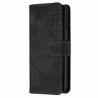 For Samsung Galaxy Z Fold3 5G YX0080 Grid Butterfly Embossed Pattern Flip Leather Phone Case with Lanyard(Black) - 2