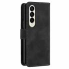 For Samsung Galaxy Z Fold3 5G YX0080 Grid Butterfly Embossed Pattern Flip Leather Phone Case with Lanyard(Black) - 3