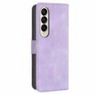 For Samsung Galaxy Z Fold3 5G YX0080 Grid Butterfly Embossed Pattern Flip Leather Phone Case with Lanyard(Light Purple) - 3