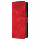 For Samsung Galaxy Z Fold4 YX0080 Grid Butterfly Embossed Pattern Flip Leather Phone Case with Lanyard(Red) - 2