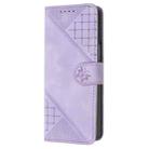 For Samsung Galaxy Z Fold4 YX0080 Grid Butterfly Embossed Pattern Flip Leather Phone Case with Lanyard(Light Purple) - 2