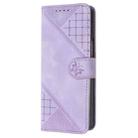 For Samsung Galaxy Z Fold5 YX0080 Grid Butterfly Embossed Pattern Flip Leather Phone Case with Lanyard(Light Purple) - 3