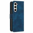 For Samsung Galaxy Z Fold6 YX0080 Grid Butterfly Embossed Pattern Flip Leather Phone Case with Lanyard(Dark Blue) - 2