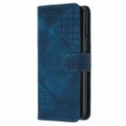 For Samsung Galaxy Z Fold6 YX0080 Grid Butterfly Embossed Pattern Flip Leather Phone Case with Lanyard(Dark Blue) - 3