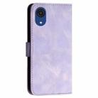 For Samsung Galaxy A03 Core YX0080 Grid Butterfly Embossed Pattern Flip Leather Phone Case with Lanyard(Light Purple) - 3