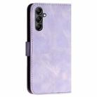 For Samsung Galaxy A15 YX0080 Grid Butterfly Embossed Pattern Flip Leather Phone Case with Lanyard(Light Purple) - 3