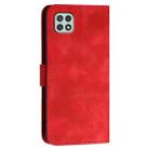 For Samsung Galaxy A22 5G YX0080 Grid Butterfly Embossed Pattern Flip Leather Phone Case with Lanyard(Red) - 3