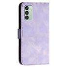 For Samsung Galaxy M13 India YX0080 Grid Butterfly Embossed Pattern Flip Leather Phone Case with Lanyard(Light Purple) - 3