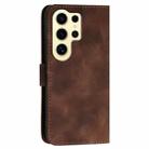 For Samsung Galaxy S24 Ultra 5G YX0080 Grid Butterfly Embossed Pattern Flip Leather Phone Case with Lanyard(Coffee) - 3