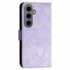 For Samsung Galaxy S24+ 5G YX0080 Grid Butterfly Embossed Pattern Flip Leather Phone Case with Lanyard(Light Purple) - 3