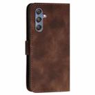 For Samsung Galaxy M34 YX0080 Grid Butterfly Embossed Pattern Flip Leather Phone Case with Lanyard(Coffee) - 3