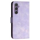 For Samsung Galaxy S23 FE 5G YX0080 Grid Butterfly Embossed Pattern Flip Leather Phone Case with Lanyard(Light Purple) - 3