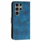 For Samsung Galaxy S23 Ultra 5G YX0080 Grid Butterfly Embossed Pattern Flip Leather Phone Case with Lanyard(Dark Blue) - 3
