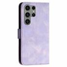 For Samsung Galaxy S23 Ultra 5G YX0080 Grid Butterfly Embossed Pattern Flip Leather Phone Case with Lanyard(Light Purple) - 3
