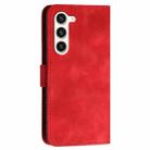 For Samsung Galaxy S23 5G YX0080 Grid Butterfly Embossed Pattern Flip Leather Phone Case with Lanyard(Red) - 3