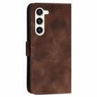 For Samsung Galaxy S23 5G YX0080 Grid Butterfly Embossed Pattern Flip Leather Phone Case with Lanyard(Coffee) - 3