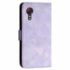 For Samsung Galaxy XCover 5 YX0080 Grid Butterfly Embossed Pattern Flip Leather Phone Case with Lanyard(Light Purple) - 3