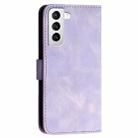 For Samsung Galaxy S21 5G YX0080 Grid Butterfly Embossed Pattern Flip Leather Phone Case with Lanyard(Light Purple) - 3