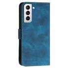 For Samsung Galaxy S21+ 5G YX0080 Grid Butterfly Embossed Pattern Flip Leather Phone Case with Lanyard(Dark Blue) - 3