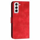 For Samsung Galaxy S21+ 5G YX0080 Grid Butterfly Embossed Pattern Flip Leather Phone Case with Lanyard(Red) - 3