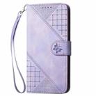 For Samsung Galaxy S21+ 5G YX0080 Grid Butterfly Embossed Pattern Flip Leather Phone Case with Lanyard(Light Purple) - 2