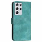 For Samsung Galaxy S21 Ultra 5G YX0080 Grid Butterfly Embossed Pattern Flip Leather Phone Case with Lanyard(Light Blue) - 3