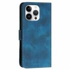 For iPhone 16 Pro Max YX0080 Grid Butterfly Embossed Pattern Flip Leather Phone Case with Lanyard(Dark Blue) - 3