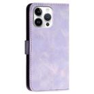 For iPhone 16 Pro Max YX0080 Grid Butterfly Embossed Pattern Flip Leather Phone Case with Lanyard(Light Purple) - 3