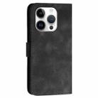 For iPhone 16 Pro YX0080 Grid Butterfly Embossed Pattern Flip Leather Phone Case with Lanyard(Black) - 3