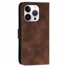 For iPhone 16 Pro YX0080 Grid Butterfly Embossed Pattern Flip Leather Phone Case with Lanyard(Coffee) - 3