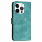 For iPhone 16 Pro YX0080 Grid Butterfly Embossed Pattern Flip Leather Phone Case with Lanyard(Light Blue) - 3