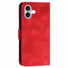 For iPhone 16 Plus YX0080 Grid Butterfly Embossed Pattern Flip Leather Phone Case with Lanyard(Red) - 3