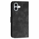 For iPhone 16 Plus YX0080 Grid Butterfly Embossed Pattern Flip Leather Phone Case with Lanyard(Black) - 3