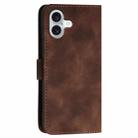 For iPhone 16 Plus YX0080 Grid Butterfly Embossed Pattern Flip Leather Phone Case with Lanyard(Coffee) - 3