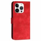 For iPhone 15 Pro YX0080 Grid Butterfly Embossed Pattern Flip Leather Phone Case with Lanyard(Red) - 3