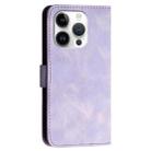 For iPhone 15 Pro YX0080 Grid Butterfly Embossed Pattern Flip Leather Phone Case with Lanyard(Light Purple) - 3