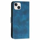 For iPhone 15 Plus YX0080 Grid Butterfly Embossed Pattern Flip Leather Phone Case with Lanyard(Dark Blue) - 3