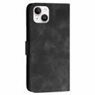 For iPhone 14 Plus YX0080 Grid Butterfly Embossed Pattern Flip Leather Phone Case with Lanyard(Black) - 3