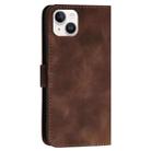 For iPhone 14 Plus YX0080 Grid Butterfly Embossed Pattern Flip Leather Phone Case with Lanyard(Coffee) - 3