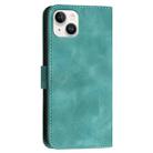 For iPhone 14 Plus YX0080 Grid Butterfly Embossed Pattern Flip Leather Phone Case with Lanyard(Light Blue) - 3