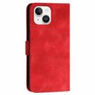 For iPhone 14 YX0080 Grid Butterfly Embossed Pattern Flip Leather Phone Case with Lanyard(Red) - 3